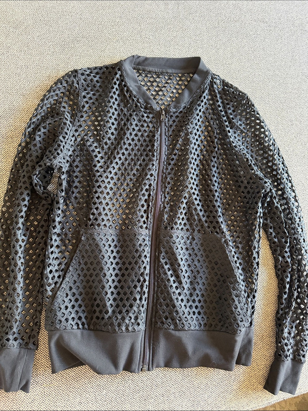 Glyder Black Mesh Bomber Jacket - Lightweight Athletic Cover-Up - Picture 4 of 4